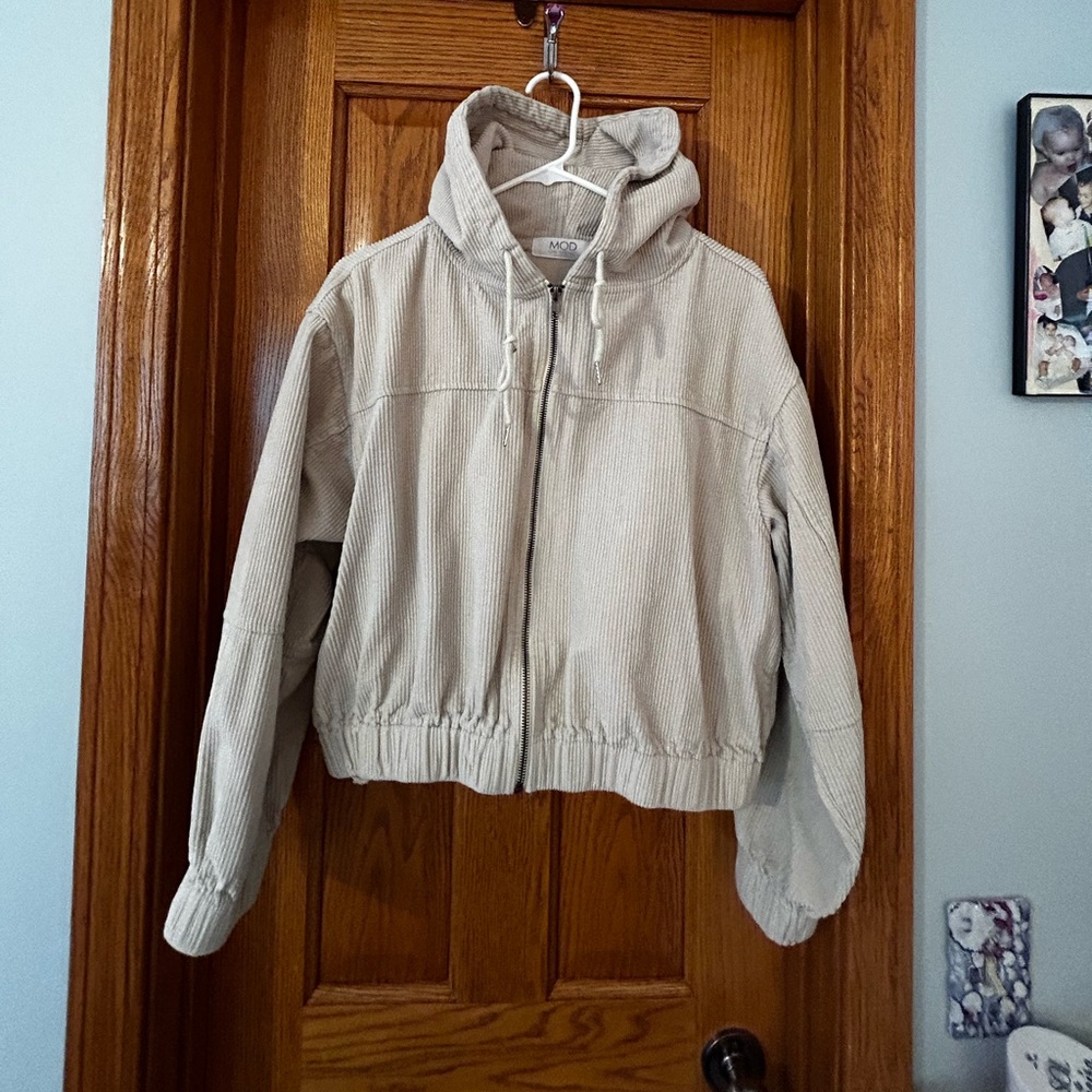 Corduroy zip up hoodie